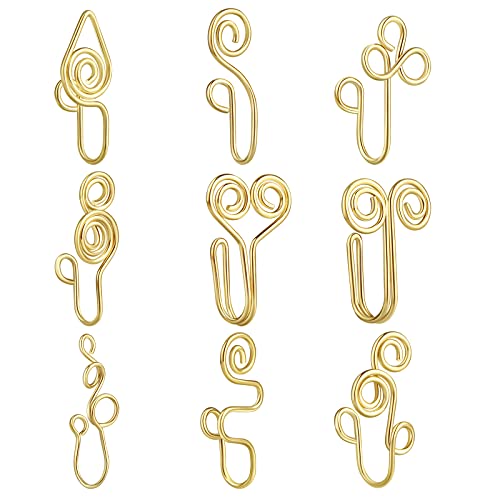 9 12 Pcs African Nose Cuff Jewelry Non Piercing Fake Nose Ring Clip on Surgical Steel Faux Nose Piercing for Women