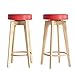 Tektalk Taburetes de bar con sillas redondas de asiento con reposapiés, fácil de montar para sala de estar, comedor, cocina, juego de 2 (rojo)