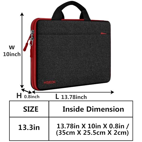 Image of Hseok Laptop Sleeve 13-14 Inch Case Briefcase Compatible with MacBook Neo Pro 14 M5 /M4 /M3 /M2 /M1, All Models 13.3 Mac Air /Pro, XPS 13 14, Most Popular 13 inch-14 inch Notebooks,B01K03