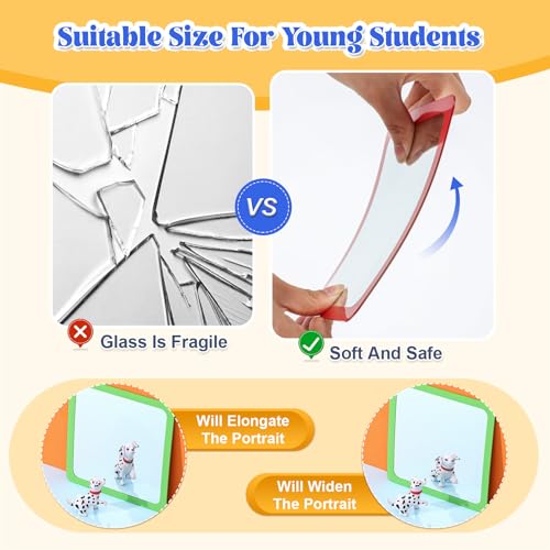 Dandat DANDAT-MIRROR-31483148 10 Pcs Small Mirrors For Kids 6 X 6 Inch Square Shatter Proof Mirror Toddler Mirror Plastic Mirror thumb #2