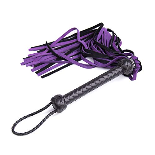 SRXES Purple Horse Riding Crop,Soft Faux Leather Harness Handle Crop Teaching Training Tool