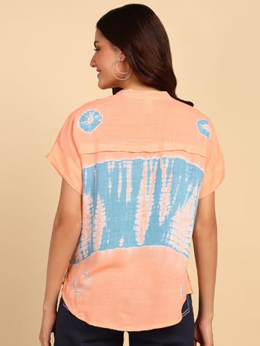 Image of Maaesa Hand Dyed Rayon Top for Women
