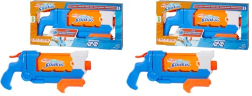 Hasbro Nerf Super Soaker Flip Fill, Lanzador de Agua para Niños y Niñas a Partir de 6 Años, 4 Estilos de Rociado, Juguetes Acuáticos, Regalos de Pascua, Llenado Rápido, Tanque de 0,8 L (Paquete de 2)