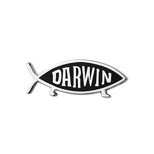 EvolveFISH Darwin Fish Lapel Pin - [Silver][1  Wide]