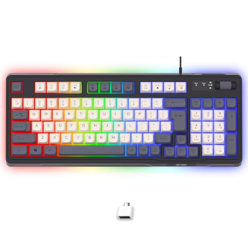 Image of Ant Esports MK740 Wired Gaming Keyboard with Rainbow RGB Backlight, 94 Keys + Multimedia Controls, Anti-Splash Design, USB Plug & Play, Durable ABS Build for PC, Laptop & Gaming