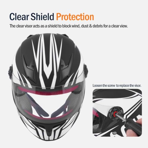 Image of Kids Motorcycle Helmet Full Face DOT Approved | Lightweight Child ATV Electric Dirt Bike Go-Kart Quad 4-Wheeler Mini Motorcycle Street Racing Helmet for Boy Girl Age 5-10