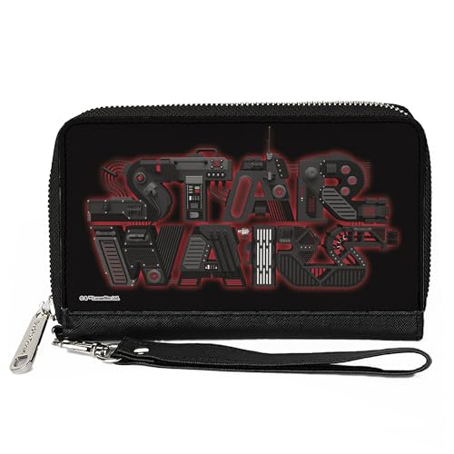 Buckle-Down Women's PU Zip Around Wallet Rectangle-Star Wars, 7.5