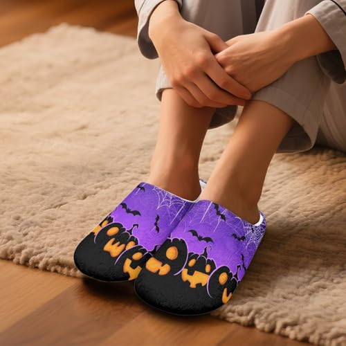 Christmas Fuzzy Slippers for Women Men Halloween House Shoes for Bedroom Indoor Slippers Cute3