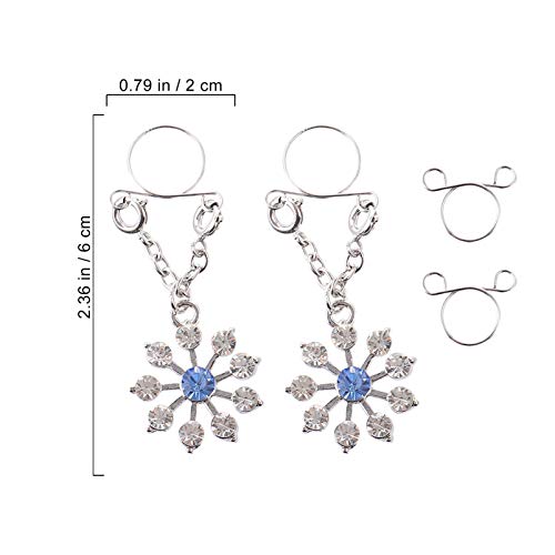2 peças de anel de proteção falsa para mamilo sem perfuração de mamilo de neve para mulheres mamilos
