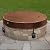 CUPICK Outdoor Round Built In Fire Pit Cover,In Ground Heavy Duty Waterproof Fire Pit Cover,Suitable for 52-56 Inch Round Built In Stone Firepits,Brown