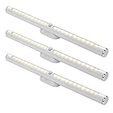 LE LED Wireless Under Cabinet Lighting Kits, Motion Sensor Closet Lights, 22-LED USB Rechargeable, Touch Control Light Bar, for Kitchen, Wardrobe, Stairs, Pack of 3
