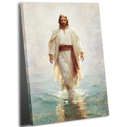 Recopilación de Impresiones sobre lonas disponible en línea para comprar. 47 HYFBH Jesús Christian lona decorativo para pared, lona de Jesús Camina sobre agua, impresiones de carteles, decoración de pared, decoración religiosa de Cristo, para iglesia,...