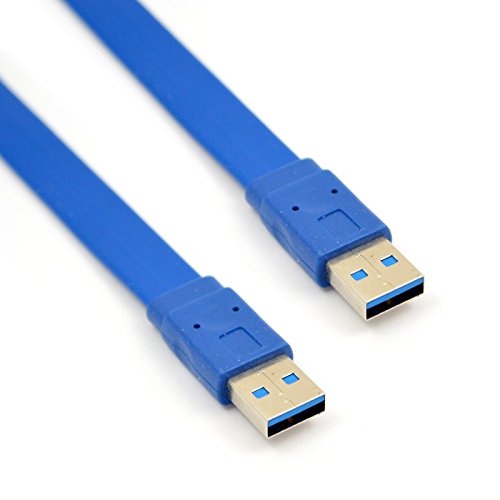 Cable USB, haode USB 3.0 tipo un macho a un macho cable 5 Gbps transferencia de datos de audio para Hard Drive Recintos, impresoras, módems, cámaras y otros periféricos USB azul (0.5meter)