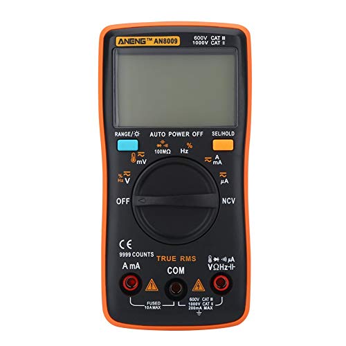 Image of AN8009 Digital Multimeter Handheld Portable Auto Range True RMS AC /DC Voltage Electronic Meter Backlight LCD Display
