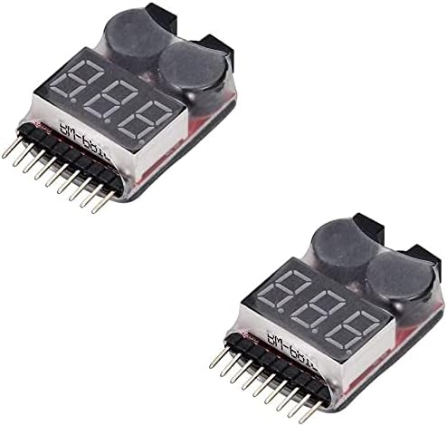 YUNIQUE UK &reg; 2 Pieces 1-8S Lipo LiMn Battery Tester Low Voltage Buzzer Alarm
