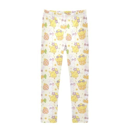 ZZKKO Girls Leggings Retro Disco Bunny and Chick Toddler Girls Clothes Leggings for Girls Toddler Girls Leggings 3-4T