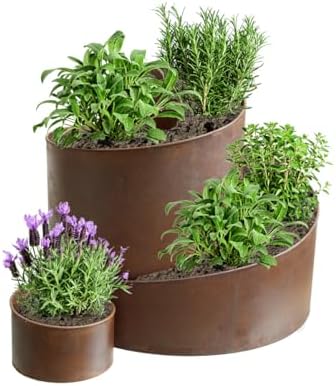 Kräuterspirale Balkon & Terrasse 57 x 42 cm 98890, silber, Outdoor