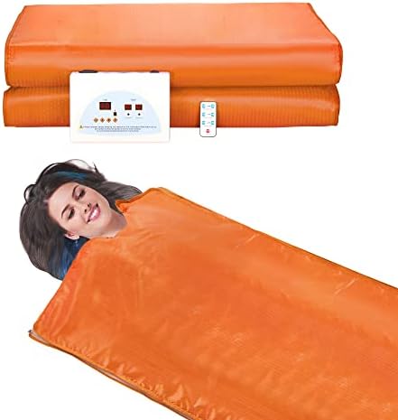 RELOIVE Far Infrared Sauna Blanket Heating Detox with Remote Control for Home Beauty Salon Orange