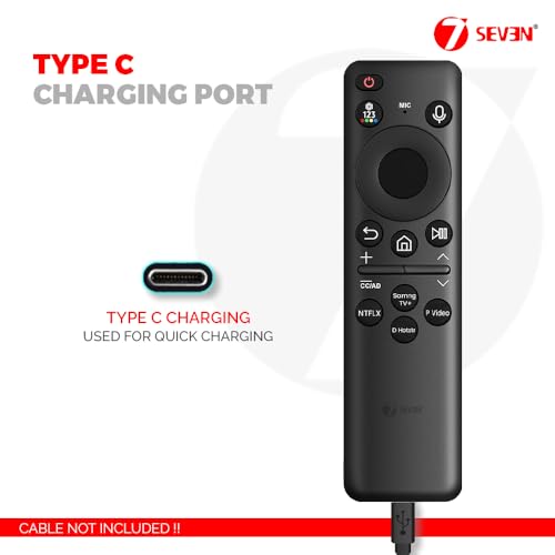 Image of 7SEVEN BN59-01432A Compatible with Samsung Tv Remote with Solar Cell Charge Inbuilt Battery Suitable for Samsung Neo QLED 8K HDR Smart Television, Bluetooth Voice Command - Pairing Must!