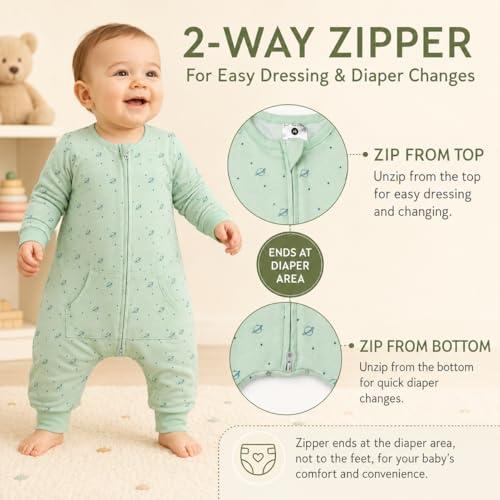Image of Toddler Sleep Sacks for 2t-3t, 1 Pack Baby Wearable Blanket with Feet, Long Sleeve Breathable Sleep Sacks for Baby Boys and Girls