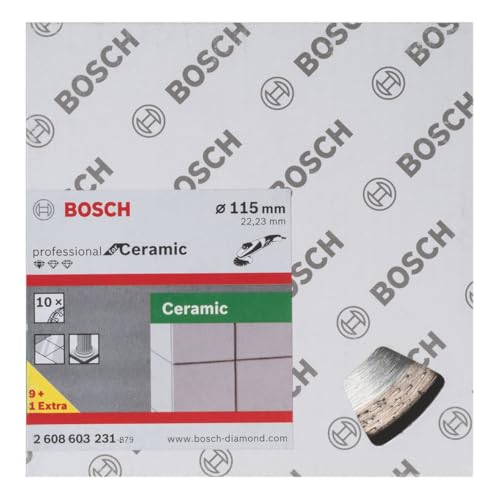 Bosch 10x Diamanttrennscheibe Standard for Ceramic (für Stein, Keramik, Fliesen, Marmor, Ø 115 x 22,23 x 1,6 x 7 mm… – Ansicht 2