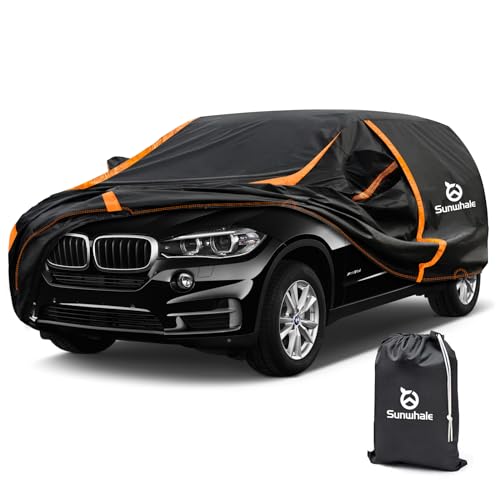 Image of Car Cover Waterproof All Weather for SUV Automobiles UV Protection Snowproof Rain Sun with Door Zipper Full Exterior Outdoor Full Car Cover Universal Fit Up to 177 inch