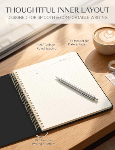 5 Pack Hardcover Spiral Notebooks, 8.3" x 6.3" Lined Journal Set - image 6
