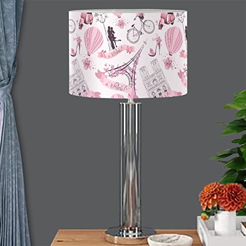 Emoming Contemporary Drum Lampshade Romantic Eiffel Tower Lamp Shade Cylinder Replacement For Table Lamp Floor Desk Lamp Cover Livingroom Bedroom Decor L #TOP2