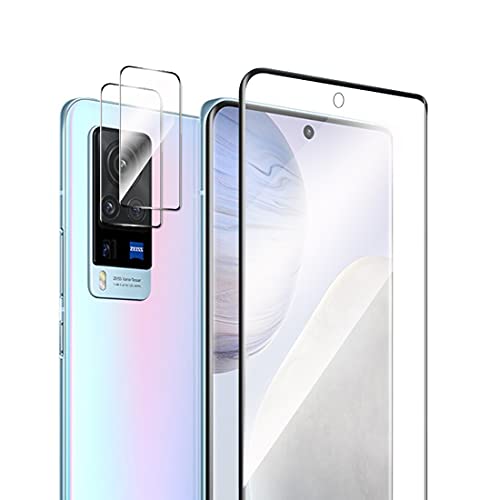 Tieeyivv Verre Trempé Compatible avec Vivo X60 Pro Film Protection écran + Caméra Arrière Protecteur Couverture Complète Sans Bulles d'air Ultra Résistant HD Transparent Dureté 9H Glass Cover