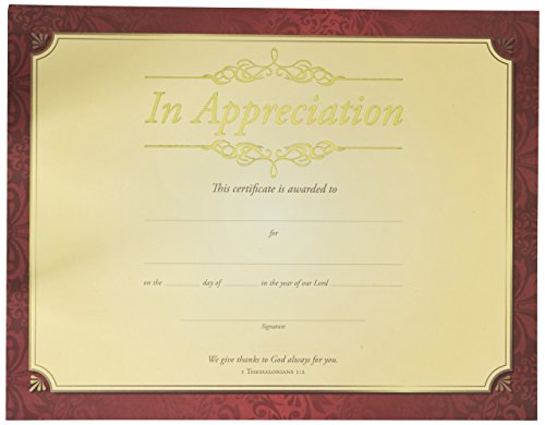 Certificat d'appréciation Warner Press en papier premium gaufré or