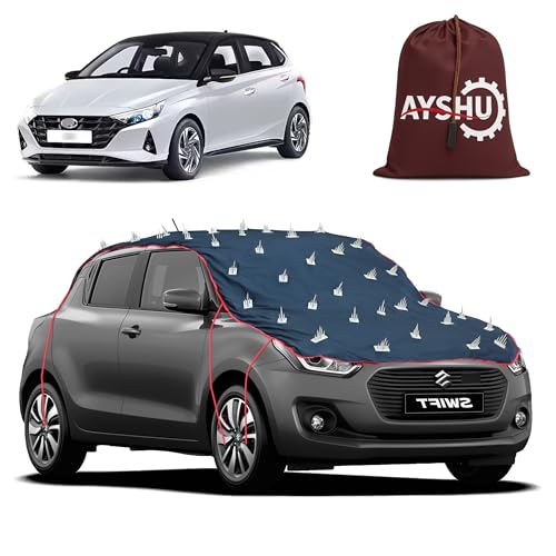 Image of AYSHU Water-Resistant Spike Car Cover for Hyundai i20 Sportz - Protects from Dogs, Monkeys, Dust, Sunlight & UV - Full Roof Universal Fit