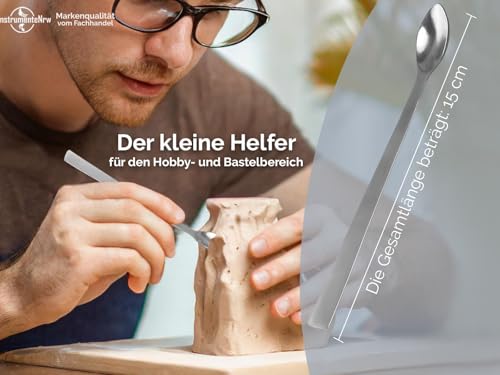 Laborlöffel Mini Löffel Probenlöffel zum Portionieren für Laborarbeiten oder Creme Löffel zur Kosmetik aus Metall - Dosierlöffel - Salbenlöffel 15 cm