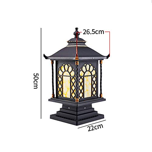 Luz de columna de aluminio para exterior, base E27 y poste de iluminación para césped 4