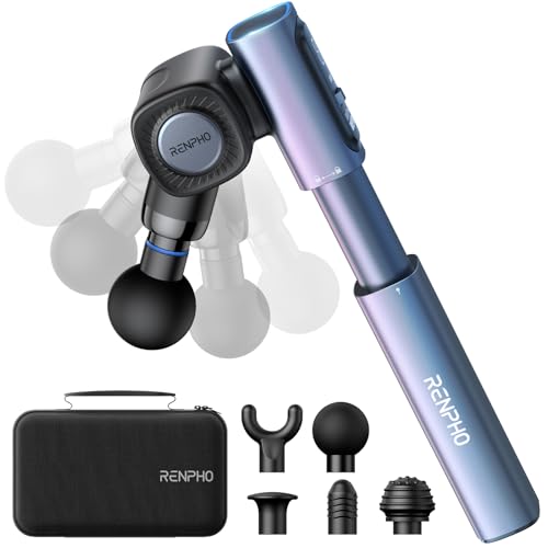 RENPHO Massage Gun with Adjustable Angles and Extension Handle, Handheld