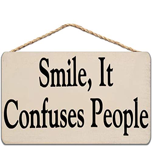 Tin Sign Saying Smile It Confuses People 8X12 Inch Weird And Interesting Vintage Metal Tin Sign, Tinplate Painting, Decorative Plaque #TOP8