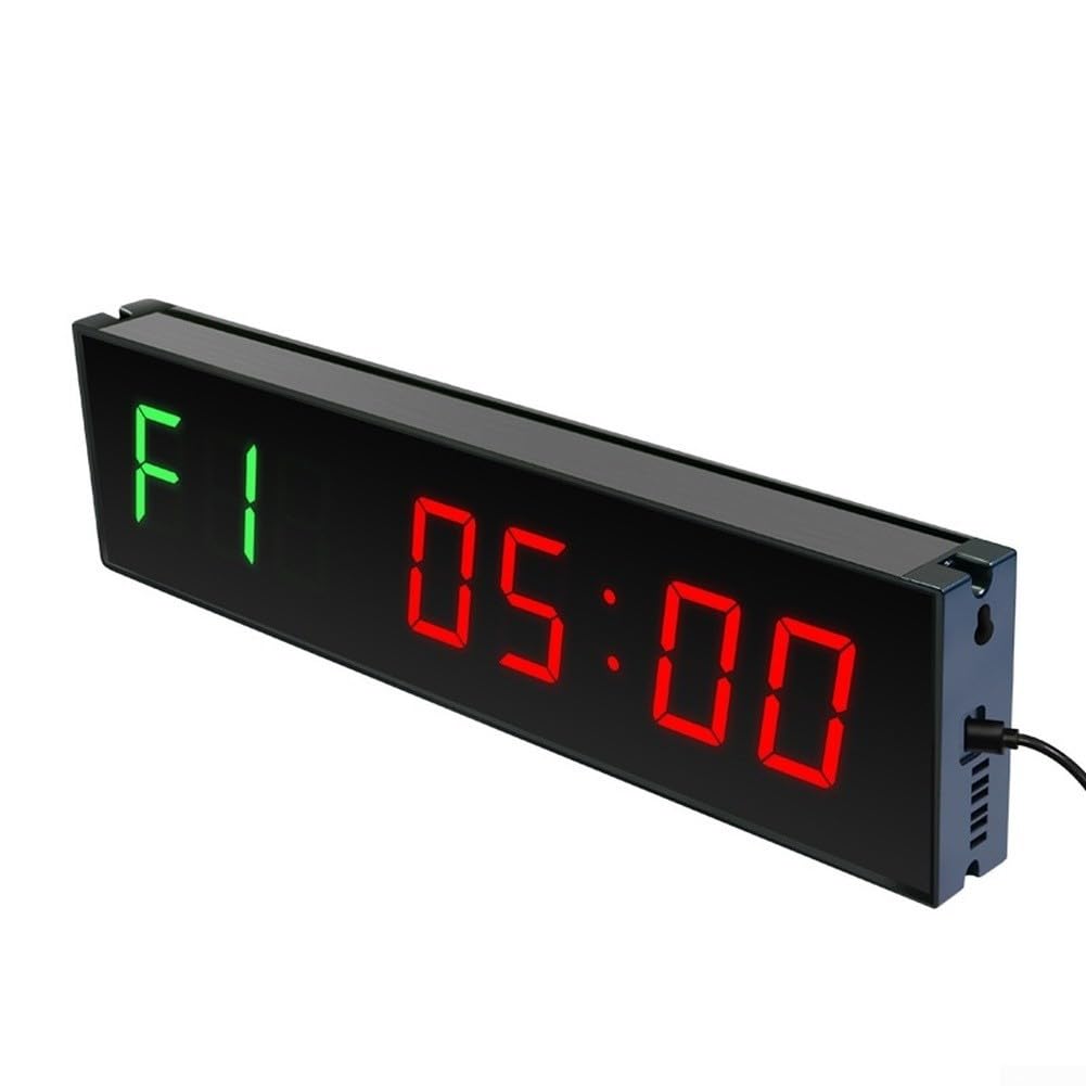 Timer fitness a LED con telecomando, ampio display da 3,8 cm, orologio a intervalli per boxe, HIIT, Tabata, EMOM, montaggio a parete (verde)