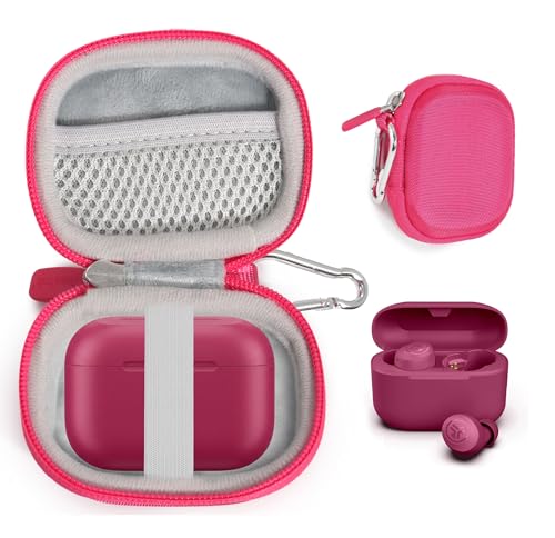 Image of Case for JLab Go Pop+,Go Air Pop, Air Tones+ / Tones, JBuds Mini True Wireless Earbuds, Compact Organizer for the Charger case and Charger Cord (Pink)
