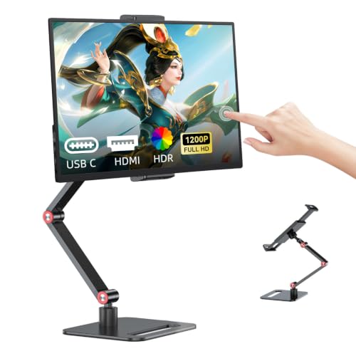 Image of 14 inch Portable Touch Monitor,1920x1200 FHD IPS USB-C HDMI,10-Point Touch,Foldable Stand,Built-in Speakers VESA for Laptop Mac PS5 Switch