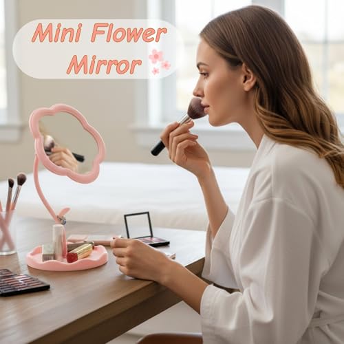Set de 6 espejos florales ajustables para maquillaje miniatura 7
