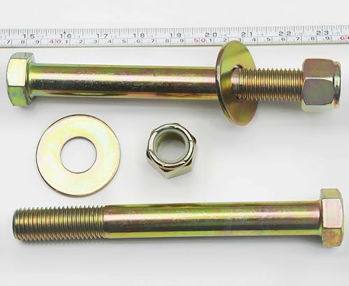 Image of 7 /8 inch x 8 inch Hex Head Bolt by Color Galvanization with Nylon Lock nut and Large Size Washer Assortment Kit,Alloy Steel,Grade 8.(2pcs Pack),by Metalsuberg
