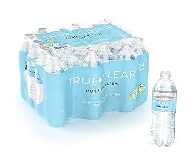 True Clear Purified Bottled Water, BPA Free Water Bottles, Easy to Carry (16.9 oz per Bottle, 24 Pack)