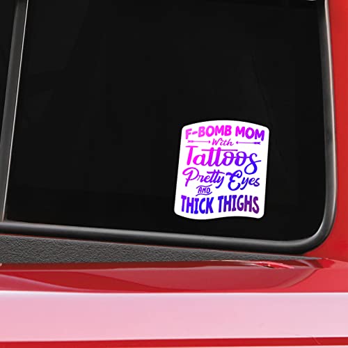 F-Bomb Mom Vinyl Decal Sticker For Cars Trucks Windows Bumpers Walls Laptops Cups Etc - Peel And Stick Weatherproof Indoor Outdoor Full Color Printed Laminated Vinyl - 5 Inches At Largest Point - Kcd3445 #TOP5