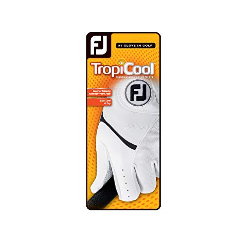 Footjoy Tropicool Gloves, White, Large, Worn On Left Hand #TOP1