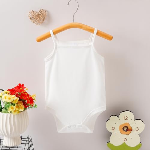 Sleeveless Onsies for Baby Girls' Bodysuits White Cotton Baby Clothes Spaghetti Strap Summer Baby Undershirt3