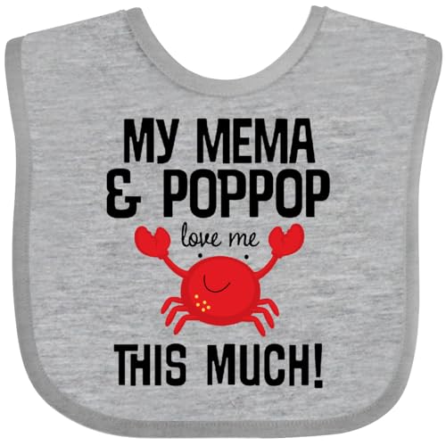 inktastic Mema and Pop Pop Love Me Grandson Baby Bib