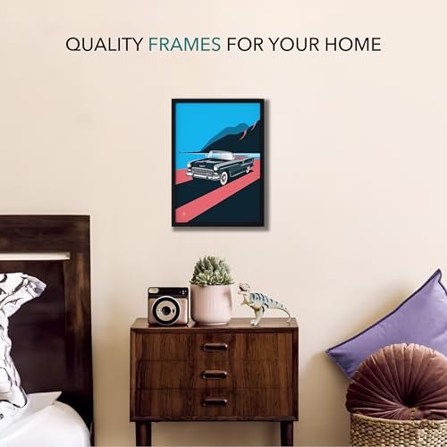 Image of Car Home Decor Frames 1955 Chevrolet Bel Air Convertible Car Wall Framed Paintings for Studio Office Bedroom Living Room Decoration For Power Seekers 12 x 16 Framing with Leminated Poster