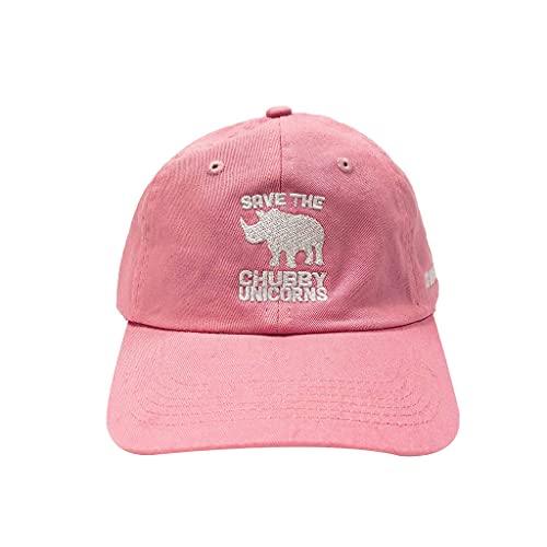 San Diego Zoo Save The Chubby Unicorns Youth Baseball Cap, Pink Cotton Hat with Embroidered White Design, Adjustable D-Ring Back - Main Image