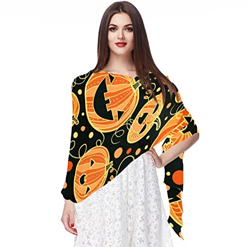 Écharpe pashmina femme Halloween multicolore pour vos soirées d'automne