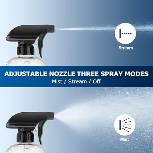 Veco Lot de 4 flacons pulvérisateurs gradués de 453,6 g — Pulvérisation à 360° sous n'importe quel angle pour une dilution facile, flacons pulvérisateurs résistants aux fuites pour le nettoyage, les plantes, les cheveux et les animaux domestiques + entonnoir pliable – Image 5