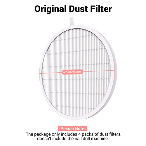 Image of MelodySusie Nail Dust Collector Replacement Filter 4 Pack, Reusable Dust Filter for MelosySusie Nail Dust Collector Vacuum Fan Dust Collector Extractor Electric Dust Suction Machine